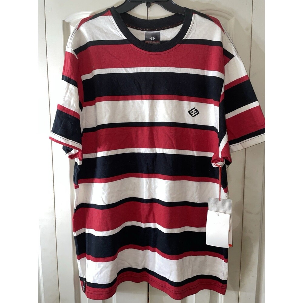 Enyce Red Navy White Striped Tee Mens 3X NWT